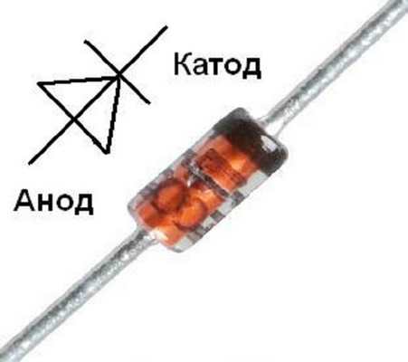 Где у диода плюс на схеме